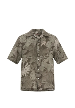 Herno tropical-print linen shirt - Green