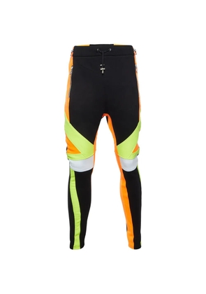 Balmain Pre-Owned colour-block jersey track pants - Black