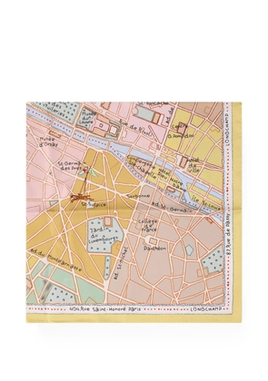 Longchamp A la Découverte de Paris silk scarf - Yellow