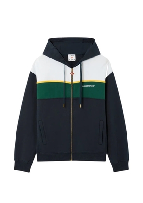 Casablanca panelled zip-up hoodie - Blue