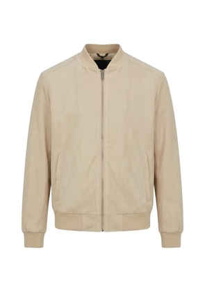 Tombolini suede-finish zip-up bomber jacket - Neutrals