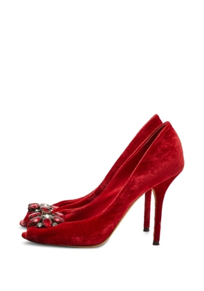 Dolce & Gabbana Pre-Owned Taormina crystal-embellished heeled pumps - Red
