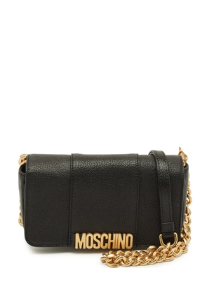 Moschino Pre-Owned medium logo flap shoulder bag - Black