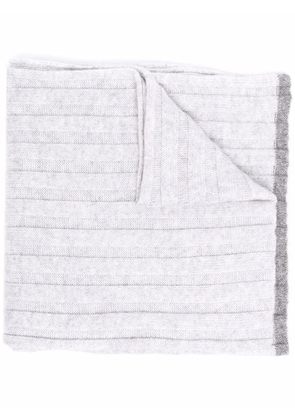 Brunello Cucinelli ribbed-knit cashmere scarf - Grey