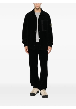 Stone Island Compass-motif corduroy trousers - Black