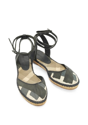 Burberry Pre-Owned Check ankle-strap espadrilles - Blue