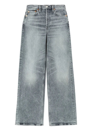 RE/DONE logo-patch wide-leg jeans - Grey