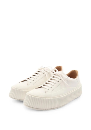 Jil Sander Pre-Owned 2020s platform leather sneakers - White