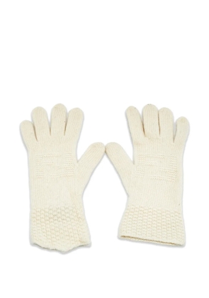 Fendi Pre-Owned logo-embroidered knitted gloves - Neutrals