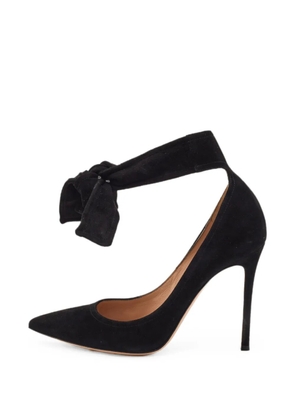 Gianvito Rossi bow-detail pointed-toe suede heeled pumps - Black