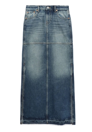 RE/DONE mid-rise maxi denim skirt - Blue