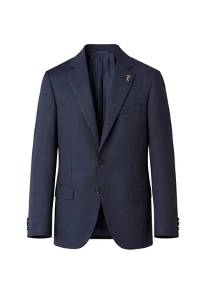 Pal Zileri logo-pin single-breasted jacket - Blue