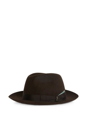 Pal Zileri x Borsalino Federico grosgrain-trim fedora hat - Brown