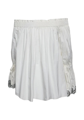 Alexander McQueen Pre-Owned embroidered off-shoulder top - White