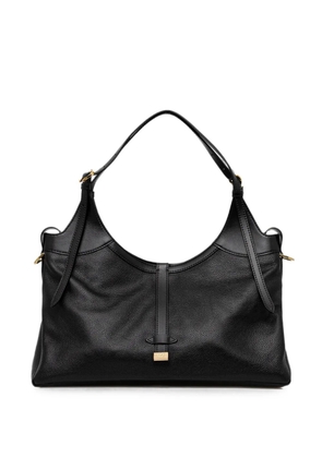Pollini grained-leather buckle-detail tote bag - Black