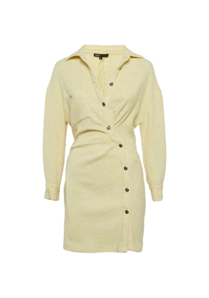 Maje asymmetrical tweed mini dress - Yellow