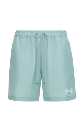 AMIRI logo-patch drawstring swim trunk - Blue
