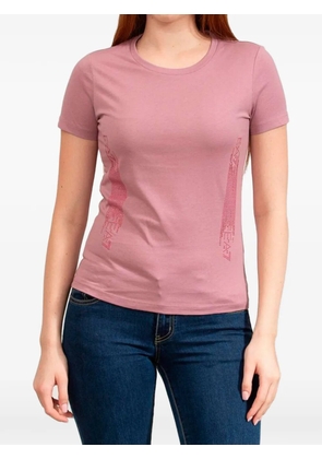 Ea7 Emporio Armani rhinestone-embellished T-shirt - Pink