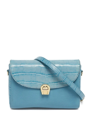 Aigner Vintage Genoveva embossed-leather crossbody bag - Blue