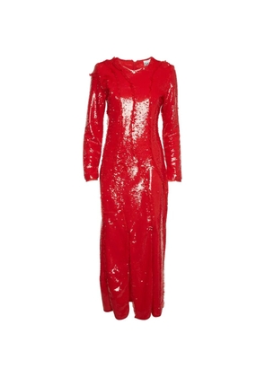 GANNI long-sleeves maxi dress - Red