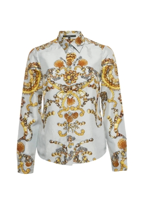 Gucci Pre-Owned shell-print silk shirt - Grey