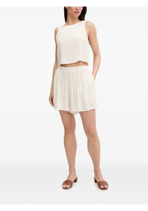 GUESS USA logo-patch elasticated-waist shorts - Neutrals