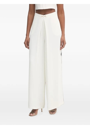 FRACOMINA logo-plaque palazzo pants - White