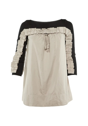 Paule Ka ruched contrast top - Neutrals