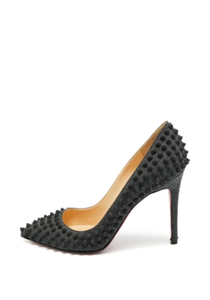 Christian Louboutin Pre-Owned Pigalle Spikes wool heeled pumps - Grey
