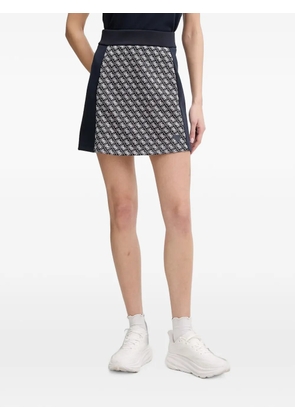 GUESS USA monogram-print panelled mini skirt - Blue