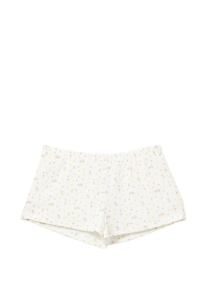 APEE™ by *A BATHING APE® floral-print pointelle-knit shorts - White