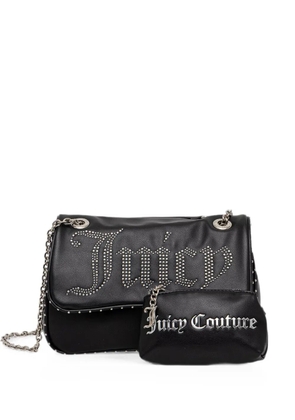 Juicy Couture studded logo-plaque shoulder bag - Black