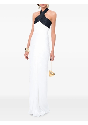 Ana Radu two-tone ruched maxi dress - White