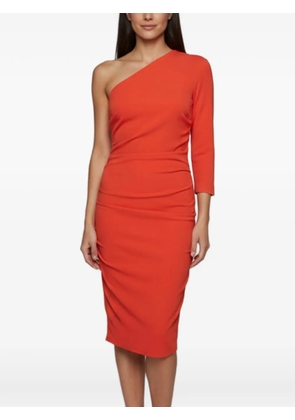 Elisabetta Franchi one-shoulder ruched midi dress - Orange