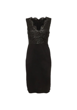 Gucci Pre-Owned lace-panel jersey mini dress - Black