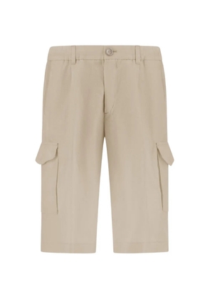 Herno fade-effect linen cargo shorts - Neutrals