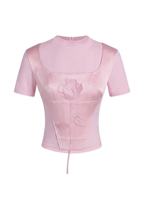 Seen Users Blooming Belle rose-embroidered T-shirt - Pink