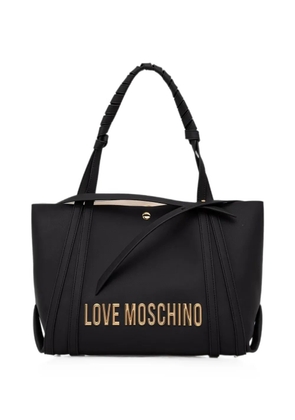 Love Moschino logo-lettering knot-detail tote bag - Black
