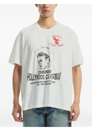 Cherry LA graphic-print distressed T-shirt - Neutrals