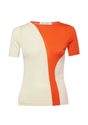 Christian Dior Pre-Owned short-sleeve knitted wool T-shirt - Neutrals