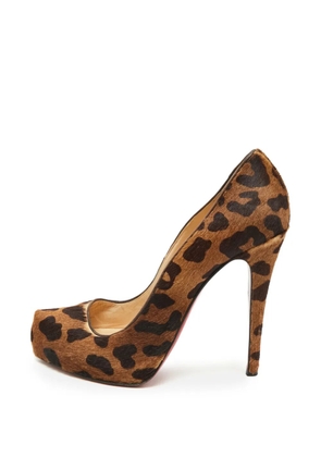 Christian Louboutin Pre-Owned leopard-print platform pumps - Brown