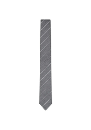 Thom Browne pinstripe-pattern RWB-stripe tie - Grey