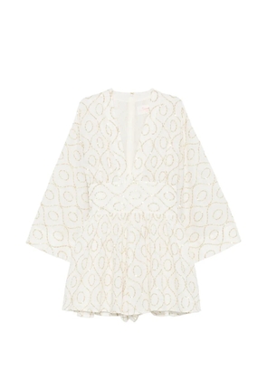 Sundress Thais sequin-embellishment mini dress - White