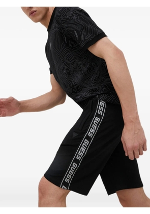 GUESS USA logo-tape drawstring shorts - Black