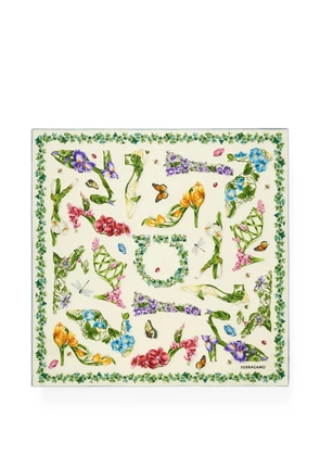 Ferragamo Eden Shoes-print scarf - Neutrals