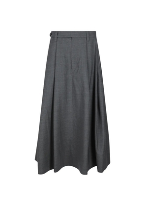 Brunello Cucinelli pleated A-line maxi skirt - Grey