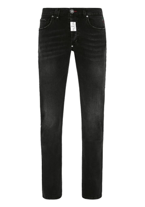 Philipp Plein Supreme logo-plaque slim-cut jeans - Black