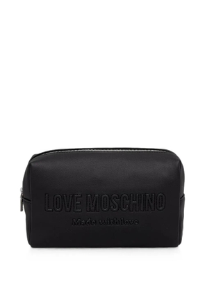 Love Moschino logo-embossed make-up bag - Black