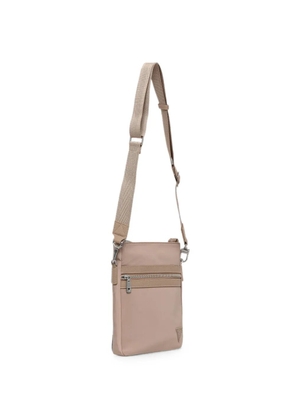 GUESS USA logo-detail zip-fastening messenger bag - Neutrals