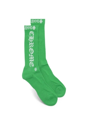 Chrome Hearts logo-intarsia ribbed-knit socks - Green